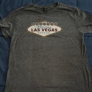 Gildan Gray Short Sleeve Tee with Las Vegas Graphic